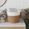 Paniers de rangement - Noname - 2 pcs - Marron et blanc - Ø24x18 cm - 100% coton