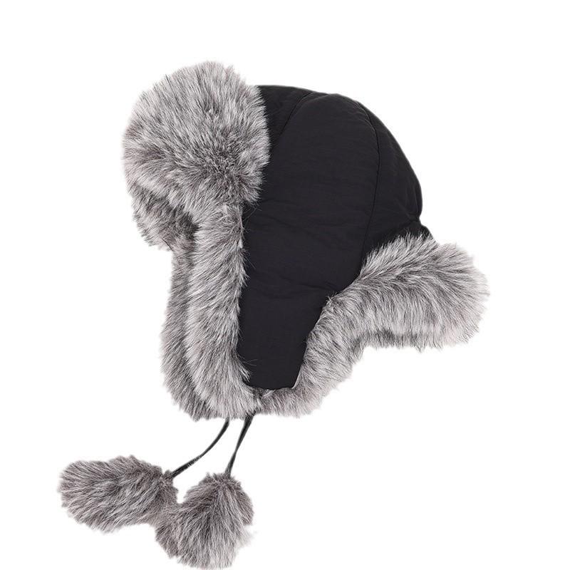 Womens Winter Faux Fur Hat Warm Thick Ski Cycling Cap With Ear Protection