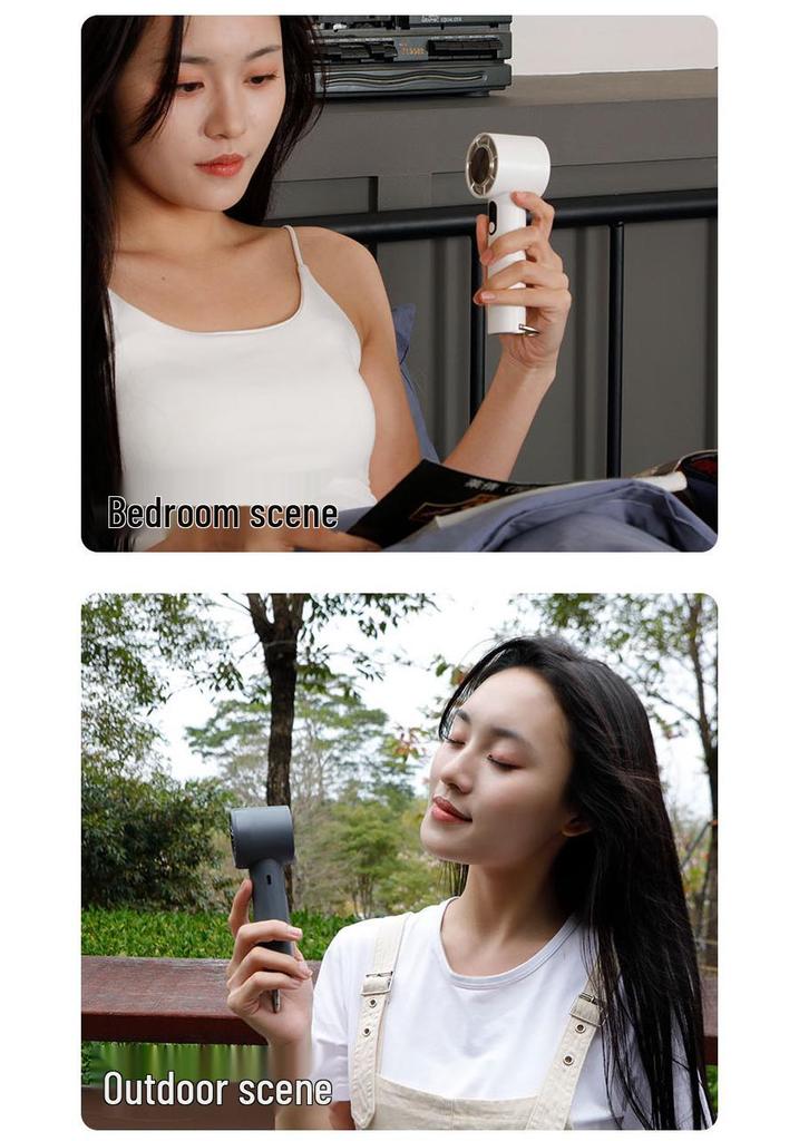 Handheld High-Speed USB Rechargeable Fan with Digital Display & 100-Speed Adjustment