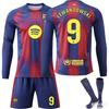25-26 Barcelona Home Long-sleeved Football Jersey for Kids and Adults LEWANDOWSKI #9