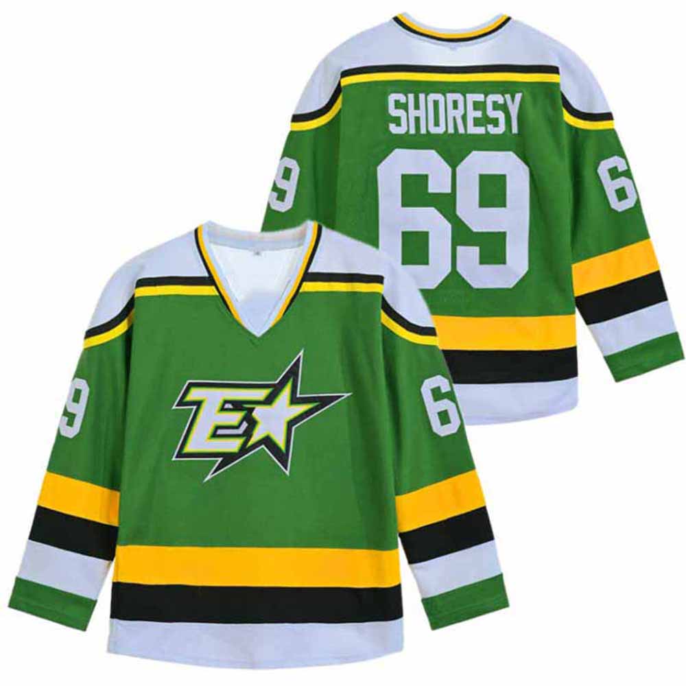 Men Women #69 Shoresy Hockey Jersey Summer Christmas Letterkenny TV Series Green T-shirt V-neck Long Sleeve Unisex Streetwear
