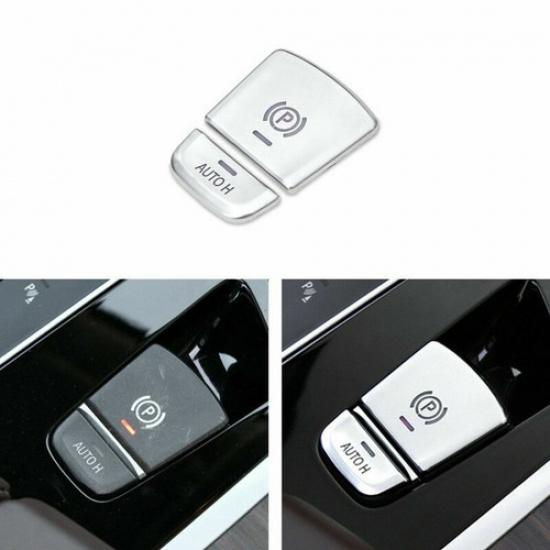 ABS Silver Electronic Handbrake Button Cover For BMW 5 Series G38 G30 2018