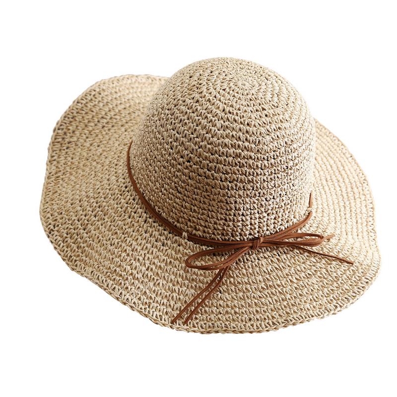 

GEMVIE Elegant Woven Straw Fisherman Hat Summer Wide Brim Sun Protection Beach Bucket Hats 56-58cm бежевий