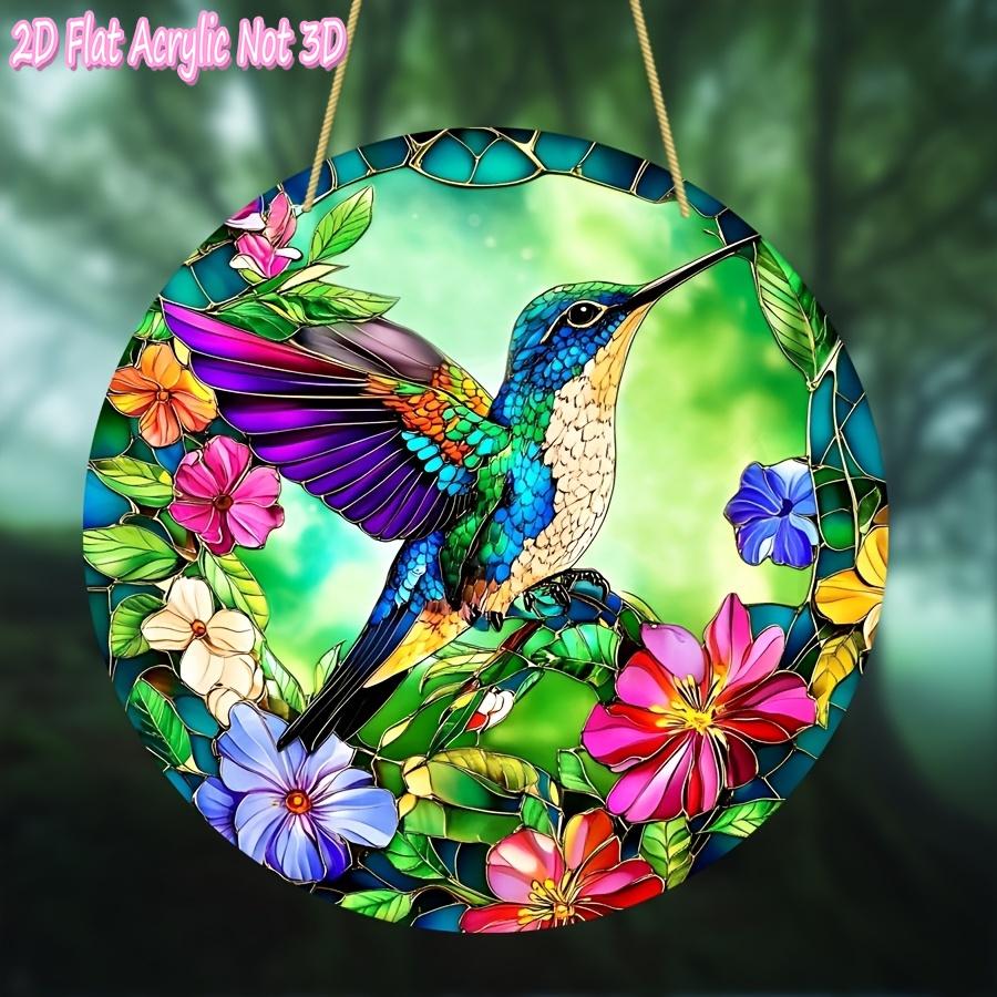 2D Flat Acrylic Hummingbird Sun Catcher Design, Indoor and Outdoor Decoration - No Battery/electricity Required, Free Day Decoration, Shop Dec