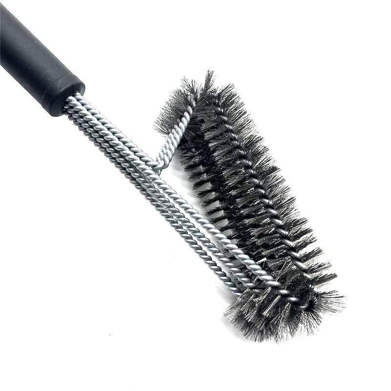 Triple-Head Stainless Steel Grill Cleaning Brush - BBQ Wire Brush Tool