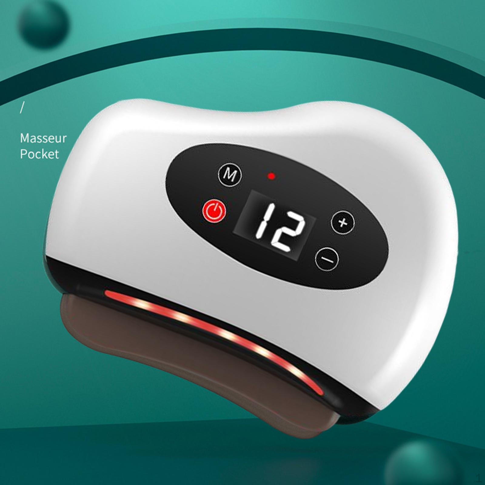 

Electric Facial Massaging Tools Rechargeable Lightweight with Scraping Board White Twelve Gear