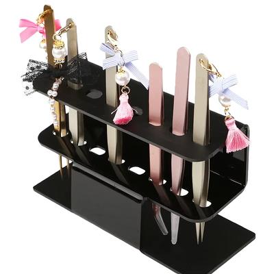 Acrylic Eyelash Tweezers Organizer Stand, 8-Hole Storage Rack Holder for Lash Extension Tools & Makeup Tweezers