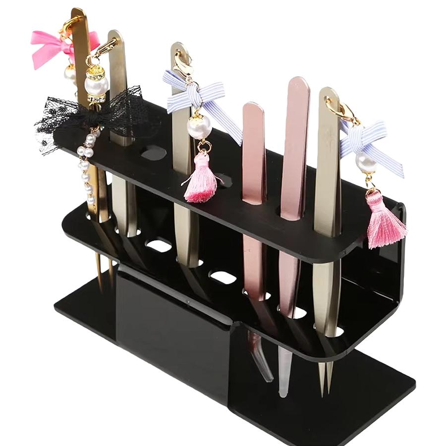 Acryl Wimpern Pinzetten Organizer Ständer, 8-Loch Aufbewahrungsregal Halter für Wimpernverlängerungswerkzeuge & Make-up Pinzetten