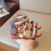 Sandalias Niñas Étnicas Retro Moda Infantil Calzado Casual Borlas Cremallera Trasera Verano Nuevas Sandalias Patrón Niños GLADIADOR Lindas