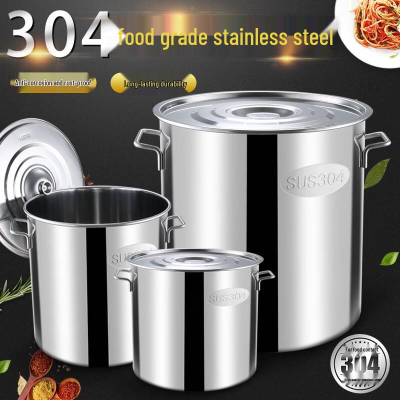 Huabeisen 304 Stainless Steel Commercial Soup Pot with Lid