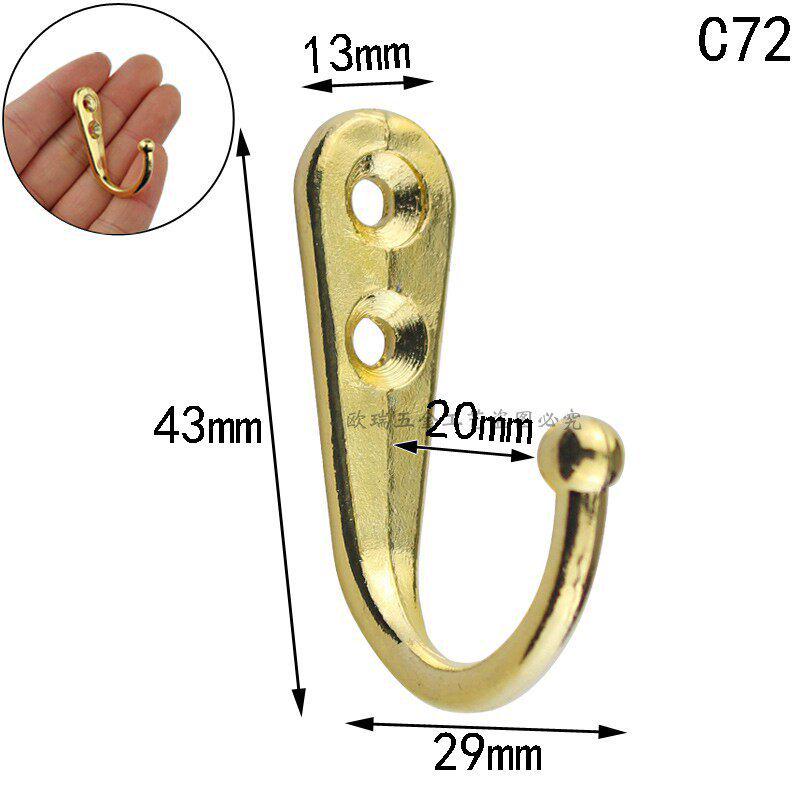 Dual-Hole Antique Style Zinc Alloy Coat & Hat Hook, Eye-Catching Light Duty Wall Hook