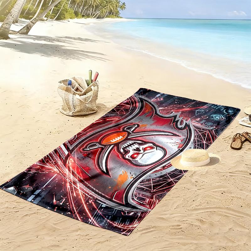 Tampa Bay Buccaneers2 Print Beach Towel, Large Soft Quick Dry Towel for Beach Camping Swimming