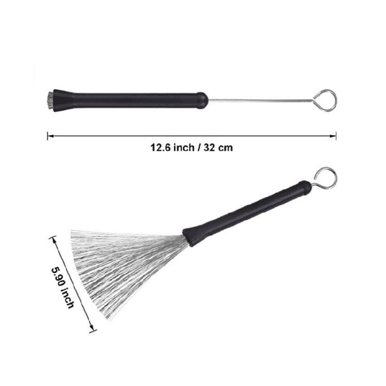 1Pair Retractable Steel Wire Drum Brush Comfortable Handle Drum Wire Brushes Musical Instrument Accessories Enduring