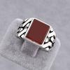 Vintage Ruby Men's Punk Hip Hop Fashion Hand Jewelry Cross Geometric Ring