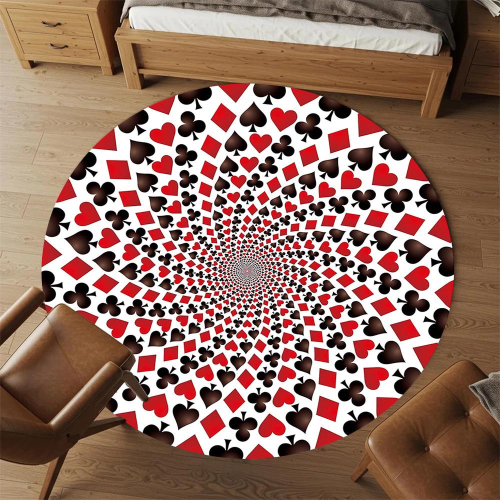 1pc geometric pattern Pattern Office Round Rugs, Under Chair Round Rugs for Living Room, Bedroom, Bathroom Decoration Carpet 091851