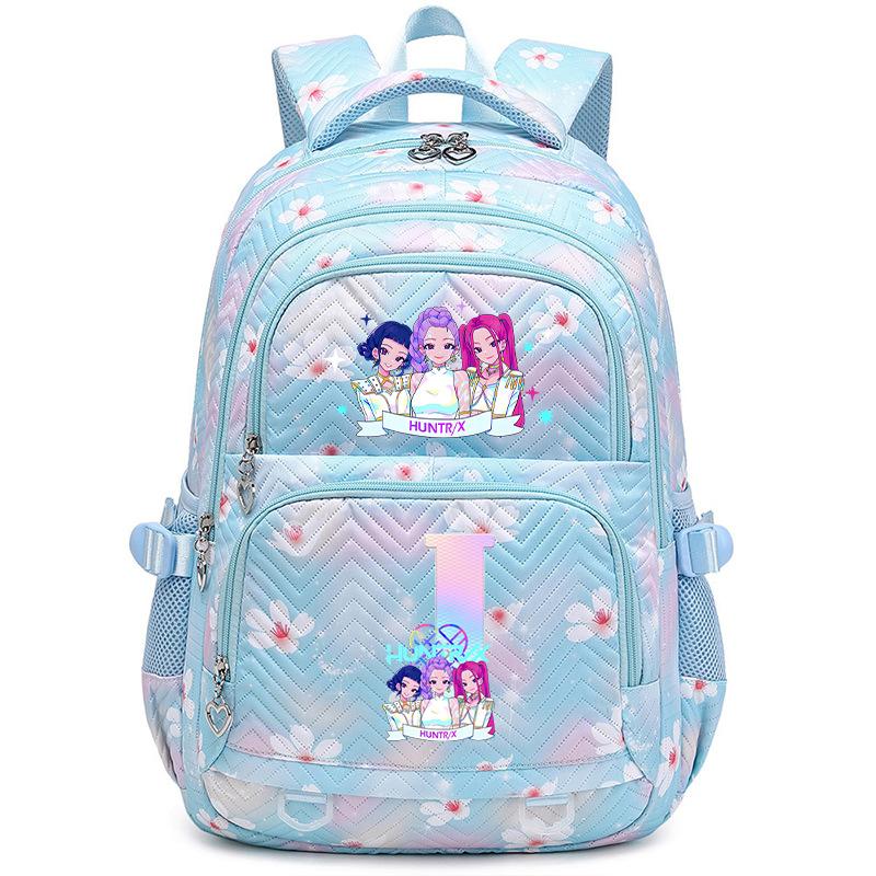 Animation Cartoon Letter Printing Large Capacity Shoulder Bag Lightweight Primary And Secondary School Students Leisure Schoolbag