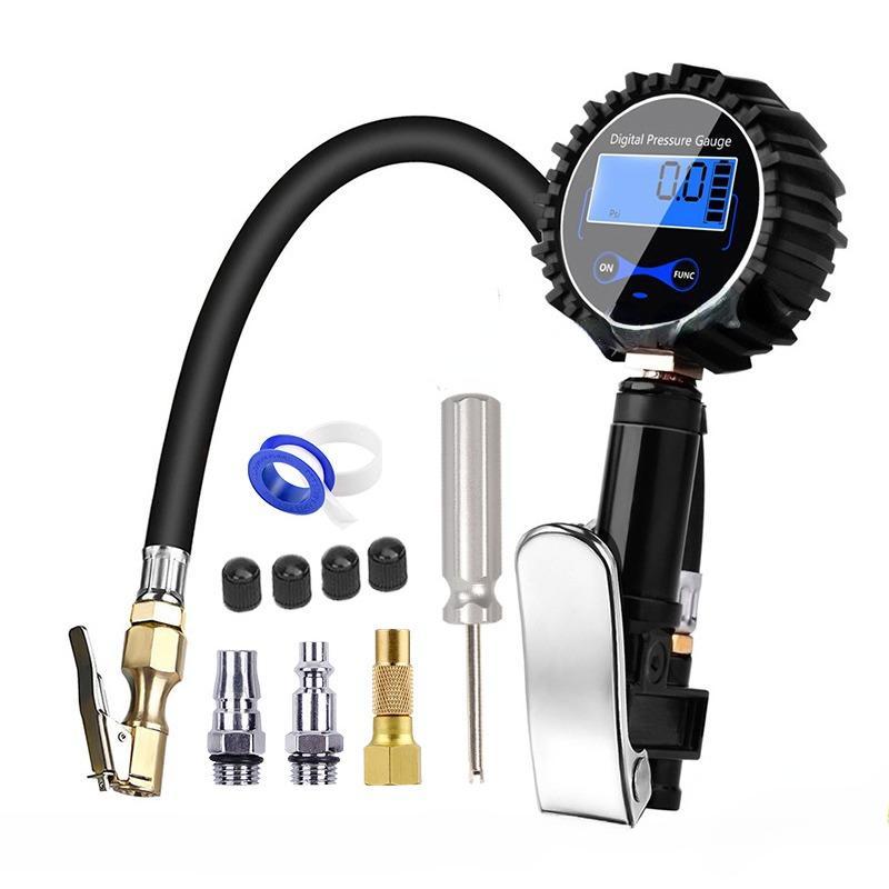 Digitaler Reifendruckprüfer, Inflator, 200 PSI, hochpräziser Luftdruckprüfer und LCD-Bildschirm für Auto, LKW, Motorrad, Wohnmobil, SUV, Fahrrad LV12