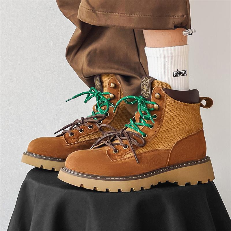 Fashion Thick soled casual men's boots Trendy Designer  Styles Leisure Outdoor Fashion Party Autumn Winter Daily genuine leather Shoes