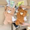 Car Universal Tissue Box Pet Cute Creative Hanging Tissue Holder Plush Vehicle Tissue Case Paper Box Cute Car Accessories