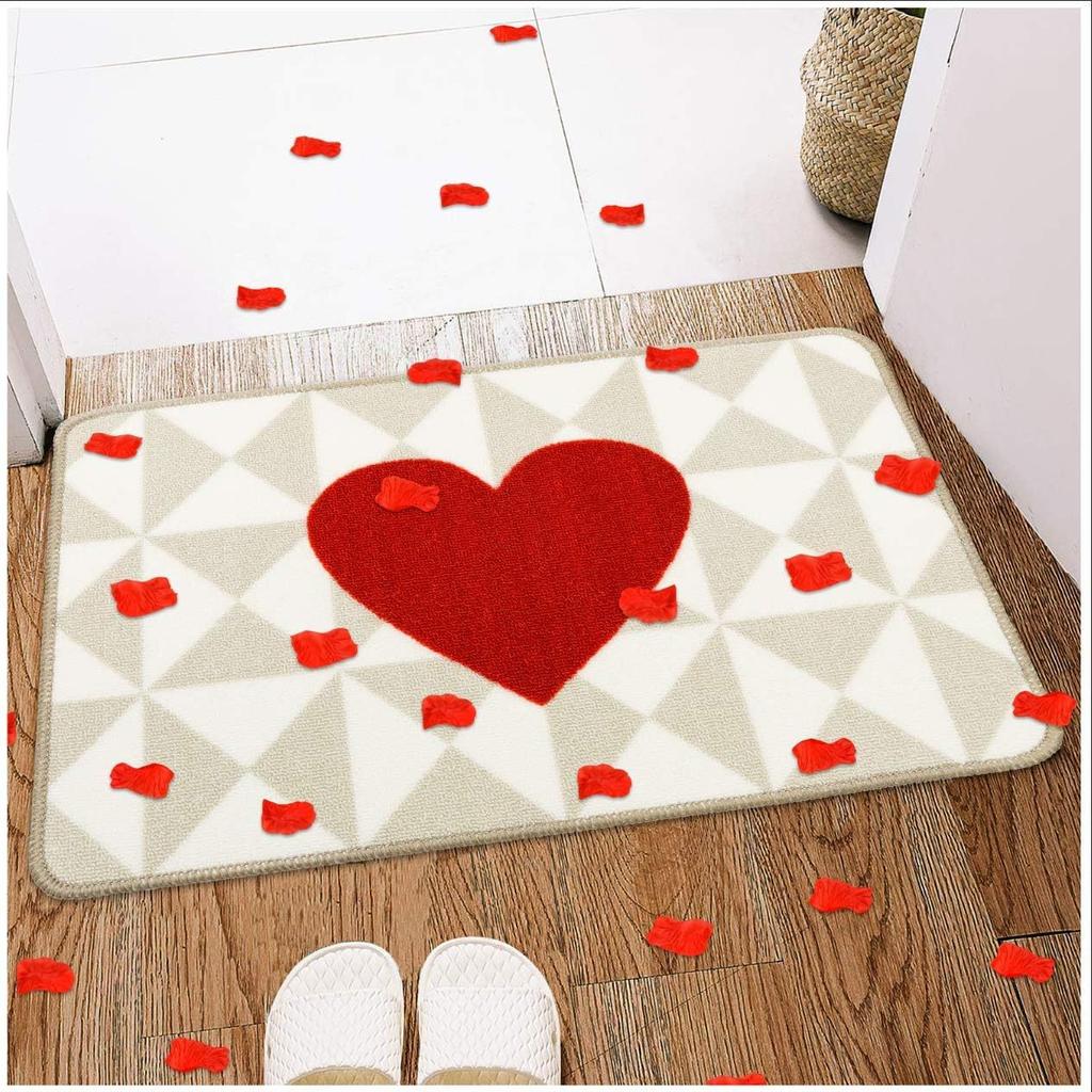 Love Shaped Carpet Bathroom Toilet Door Absorbent Non Slip Floor Mat Household Anti Dirty Floor Mat