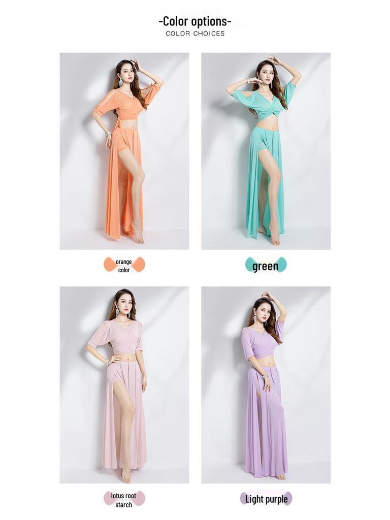 Huayu Dancewear Women's Sexy Belly Dance Practice Set - Beginner Oriental Performance Costume