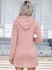 2024 Autumn Bestseller: Women's Solid Color Long Sleeve Hooded Knit Dress