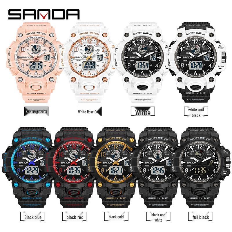 Sanda Dual Display Trendige Paar-Sportuhr