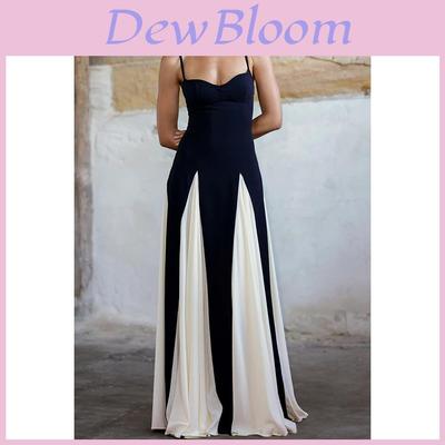 Modern Polyester Splicing Sleeveless Maxi Dress For Casual Summer Wear