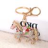 Sparkling Horse Keychain Colorful Rhinestone Enamel Horse Keychain Good Luck Horse Charm with Key Ring Gift for Friends Men Women