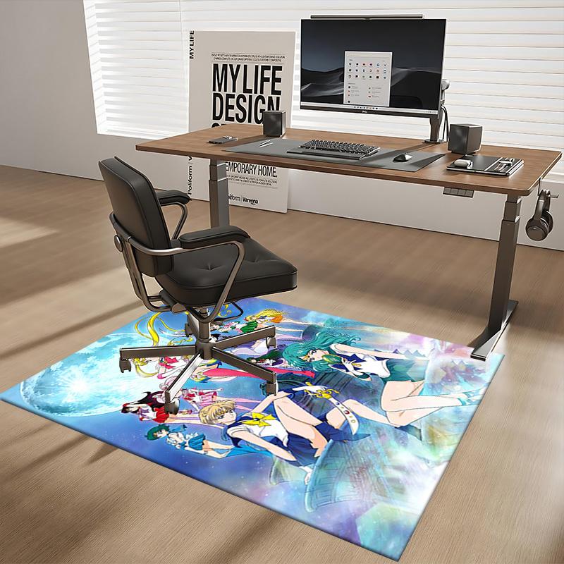 1pc Sailor Moon Anime Chair Mat - Office Desk Pad with Sailor Scout Design, Non-Slip Rug for Home Decor, Suitable for All Seasons, Perfect Gift Idea.O