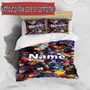 3pcs Duvet Cover Set (1*Duvet Cover + 2*Pillowcase, Without Core), Custom Name Paddington Bear Pattern Bedding Set, Home Bedroom Decor Gift