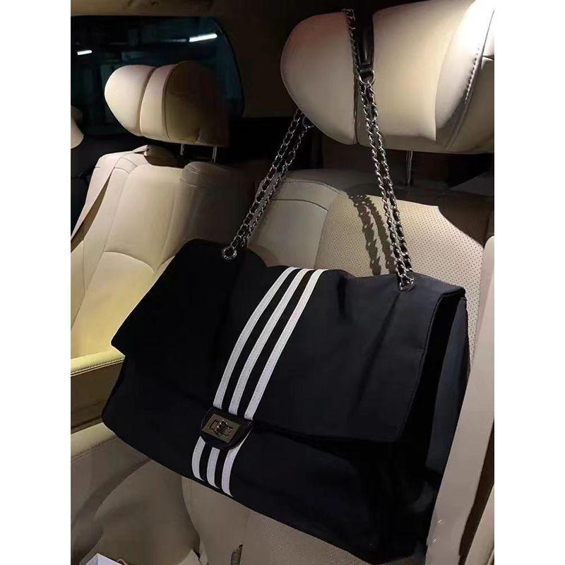 

Casual Canvas Bag Women s 2023 New Arrival Trendy Chain Tote Classic Style Large-Capacity Crossbody Bag Wandering Women s Bag Black