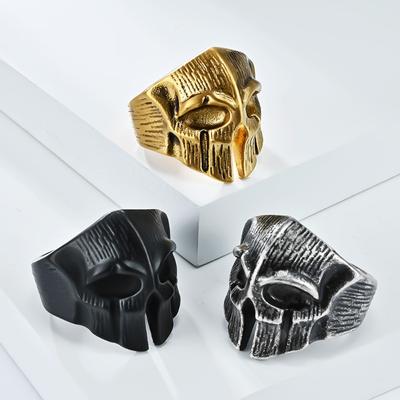 2025 Spartan Warrior Skull Rings Retro Style Men Personalized Fashion Ring Boutique Jewelry
