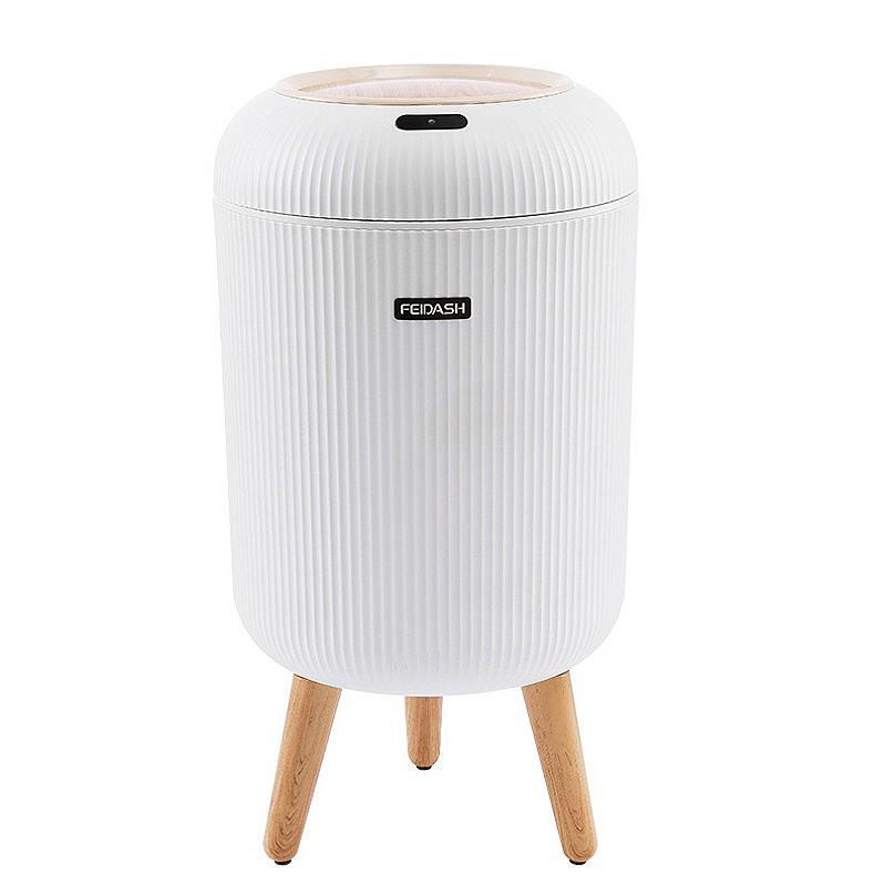 Intelligenter Induktions-Mülleimer, Automatischer Klappdeckel-Mülleimer im Light Luxury Stil, Hohe Kunststoffbasis für Küche, Bad, Schlafzimmer, Zuhause