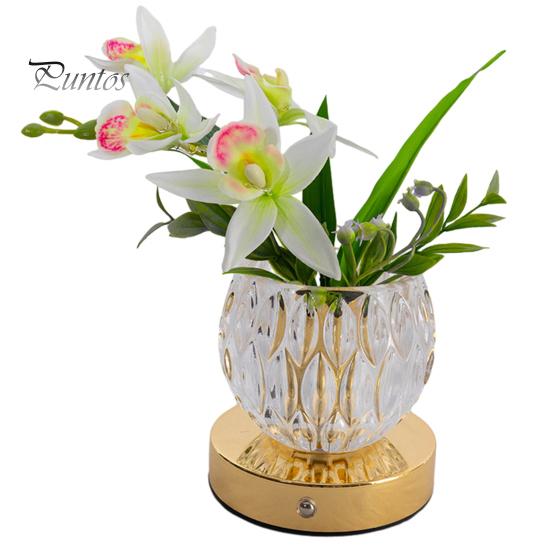 Berührungssteuerung Nachttischlampe Blume Tischlampe, 3 Farben Orchidee Nachtlicht, Wiederaufladbar Kabellos Dimmbar Künstlich Kreativ DIY Florale Leuchte LED mit