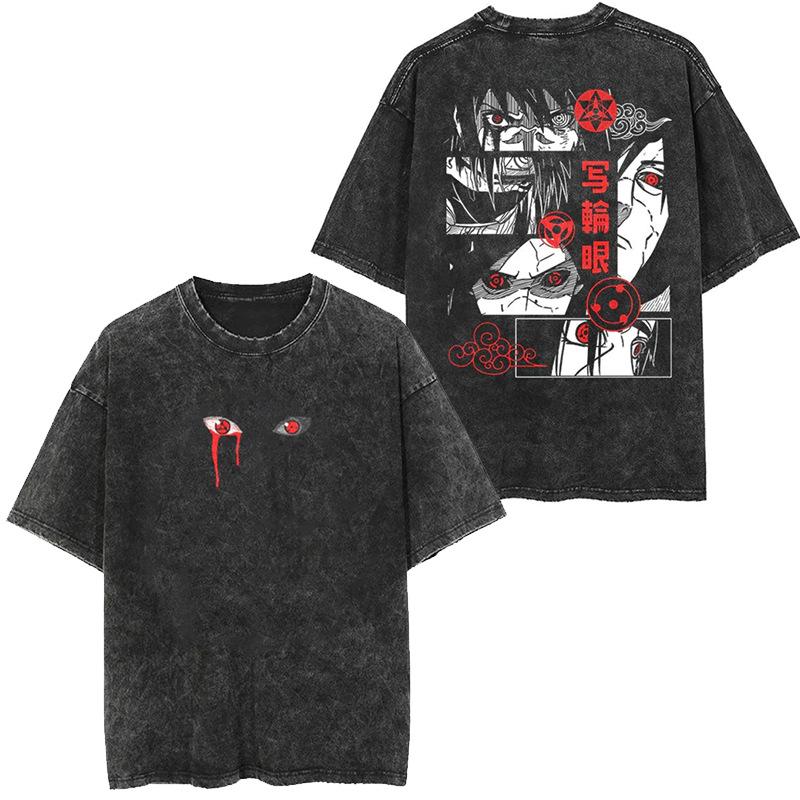 Cartoon Spell Battle Oversized Retro 3D Printed Loose Large Round Neck Cotton Short Sleeve T-Shirts Men’s