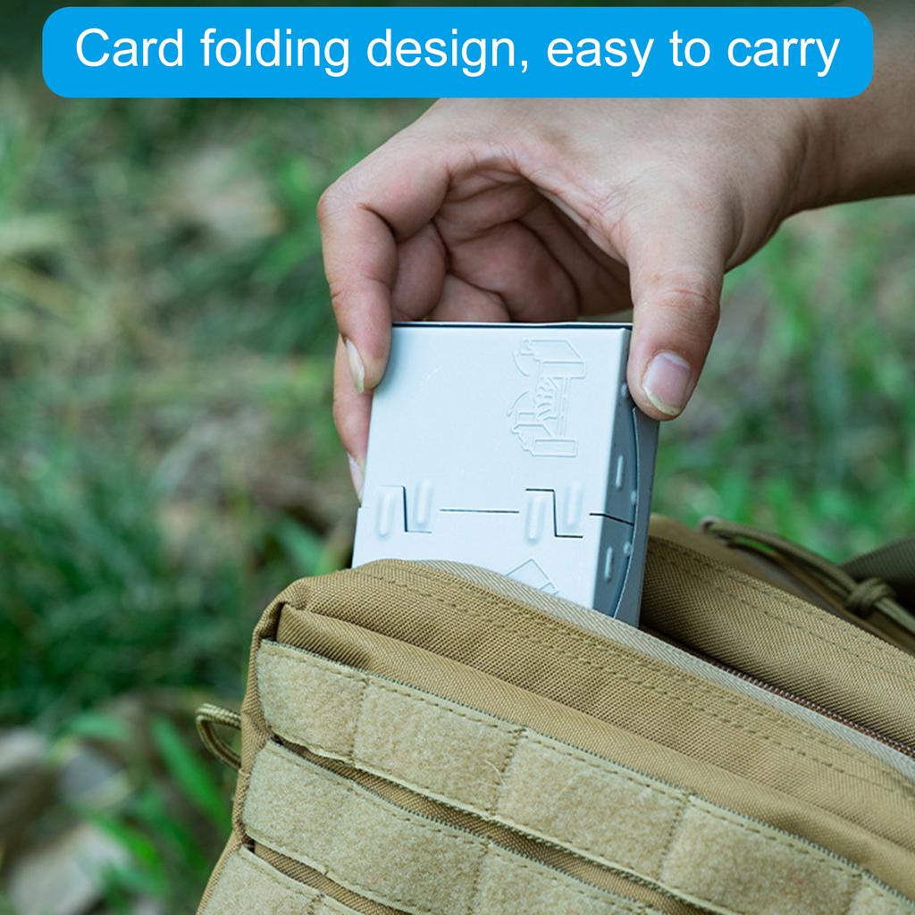 Thickened Camping Stove Solid Fuel Stove for Hiking Camping Picnics Foldable Solid Alcohol Stove with Wind Deflector