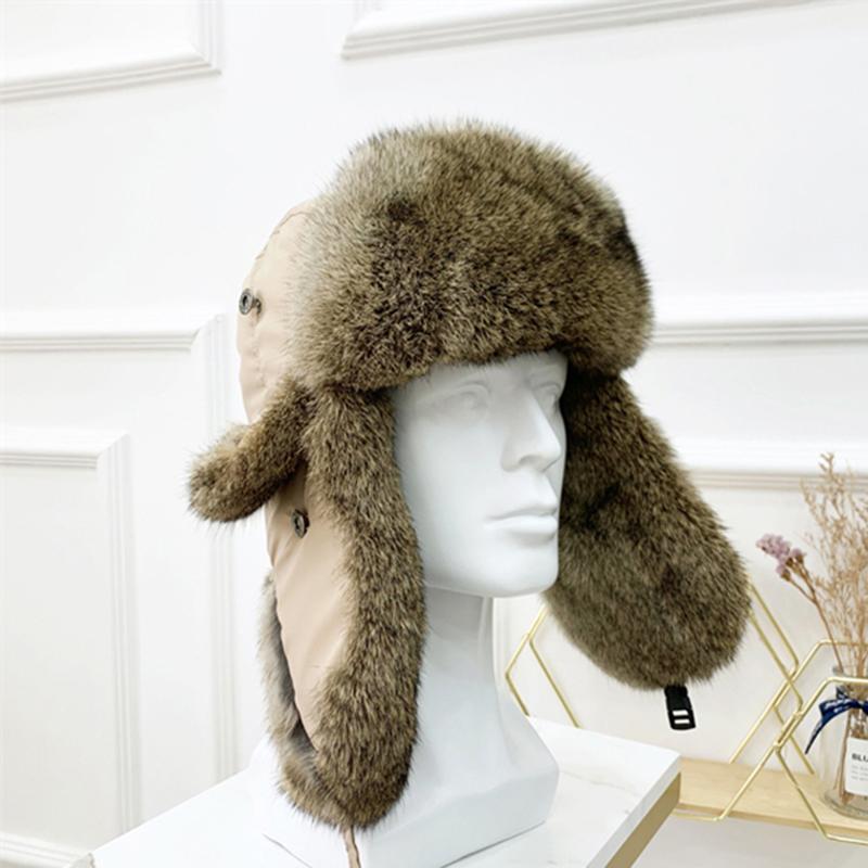 Unisex Winter Fur Hat Natural Real 