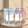1PC Swan Bird Water Scene Art Print 750ml Color Plastic Sports Water Bottle Leakproof Flip Straw Lid Suitable for Sports Office Home Use