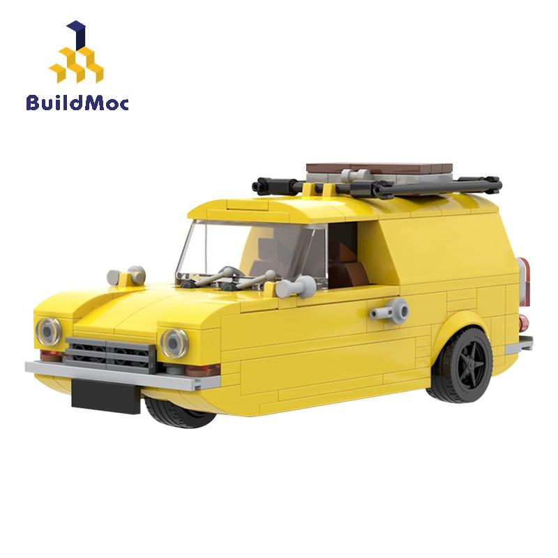 Buildmoc 1981 Classic TV A Only Fools and Horses Yellow Travel Car Stunt Vehicle 278PCS Building Blocks Toy For Children Gift