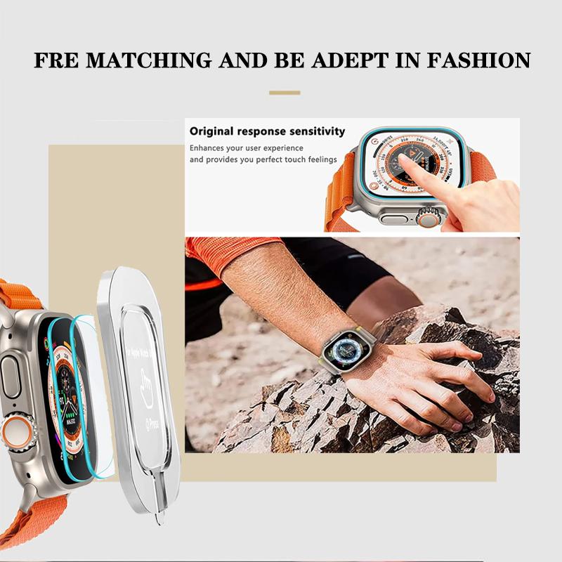 Tempered Glass Film For Apple Watch Ultra 2 49mm With Alignment Tool HD Screen Protector for iWatch Ultra 49mm Easy Install Kit