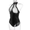 New Womens Sexy Plus Size Leather Mesh Lingerie Underwear Bodysuit Sleepwear