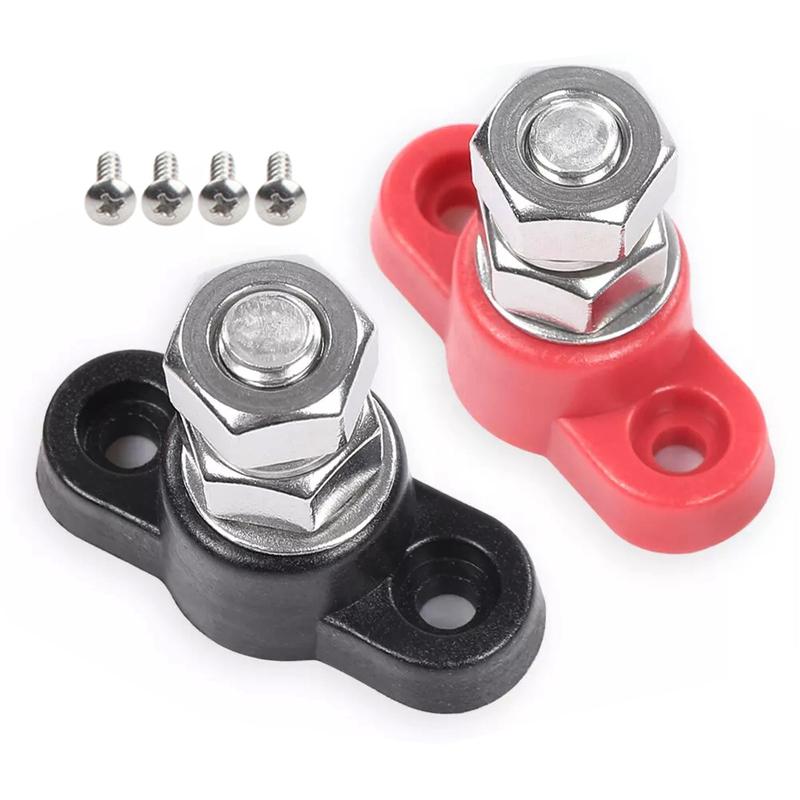 Universal 5/16 Inch Dual Terminal Block Bar Power Cable Terminal Blocks for Car Bus Boat Truck Trailer RV Carriage DC12V-24V