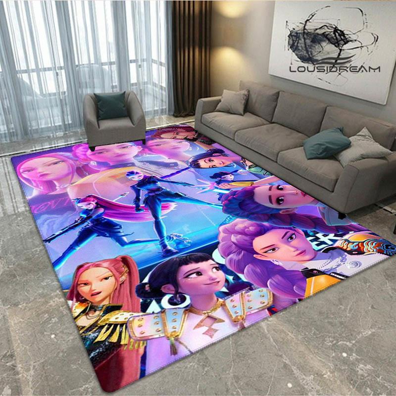 3D KPop Demon Hunters Print Carpet Non-slip Carpet Outdoor Carpets Area Rug Home Bedroom Decor Rug for Bedroom Birthday Gift