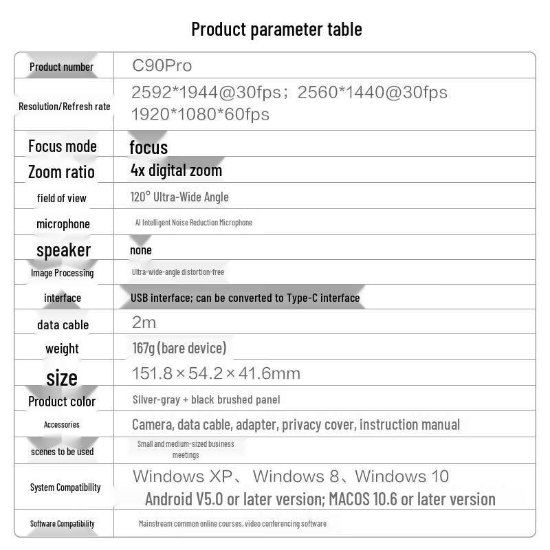 Aoni C90Pro 2K HD USB Webcam