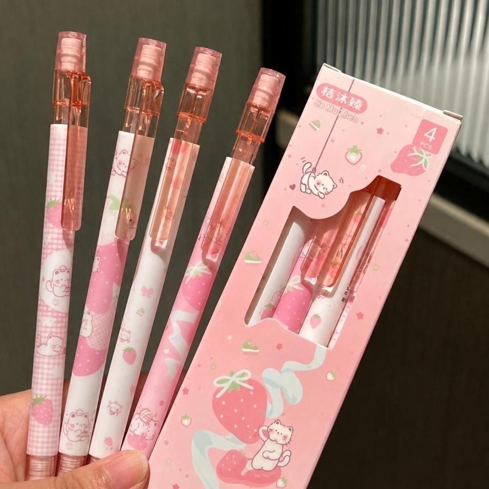 4pcs 0.5mm 2B Lead Mechanical Pencil Set Break Resistant Student Writing Pencil Back To School
