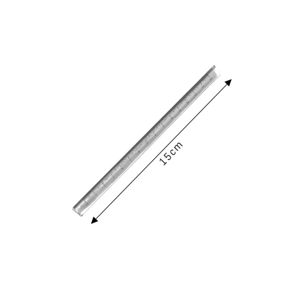 

Акриловые измерительные инструменты с обеих сторон Треугольные линейки Студенческие канцелярские товары Прозрачная прямая линейка 15cm