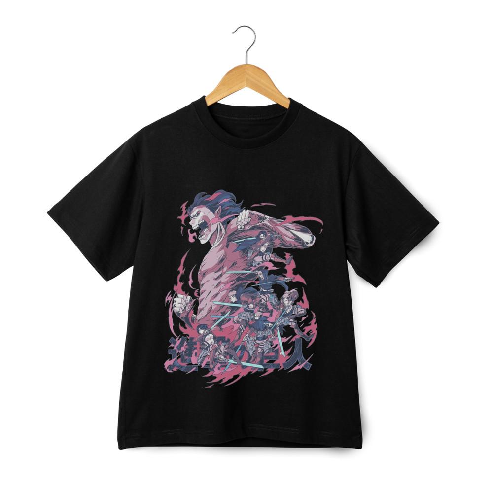 

Attack on Titan Characters Unisex Graphic T-Shirt - Anime Manga Short Sleeve Tee L