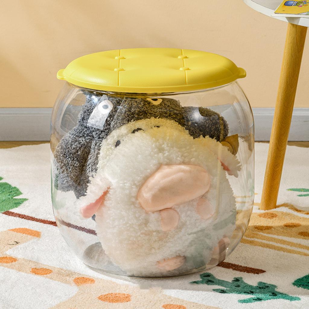 Storage Box Stuffed Animal Organizer Large Capacity Transparent Design Dustproof Stuffed Animal Doll Display Bucket with Lid