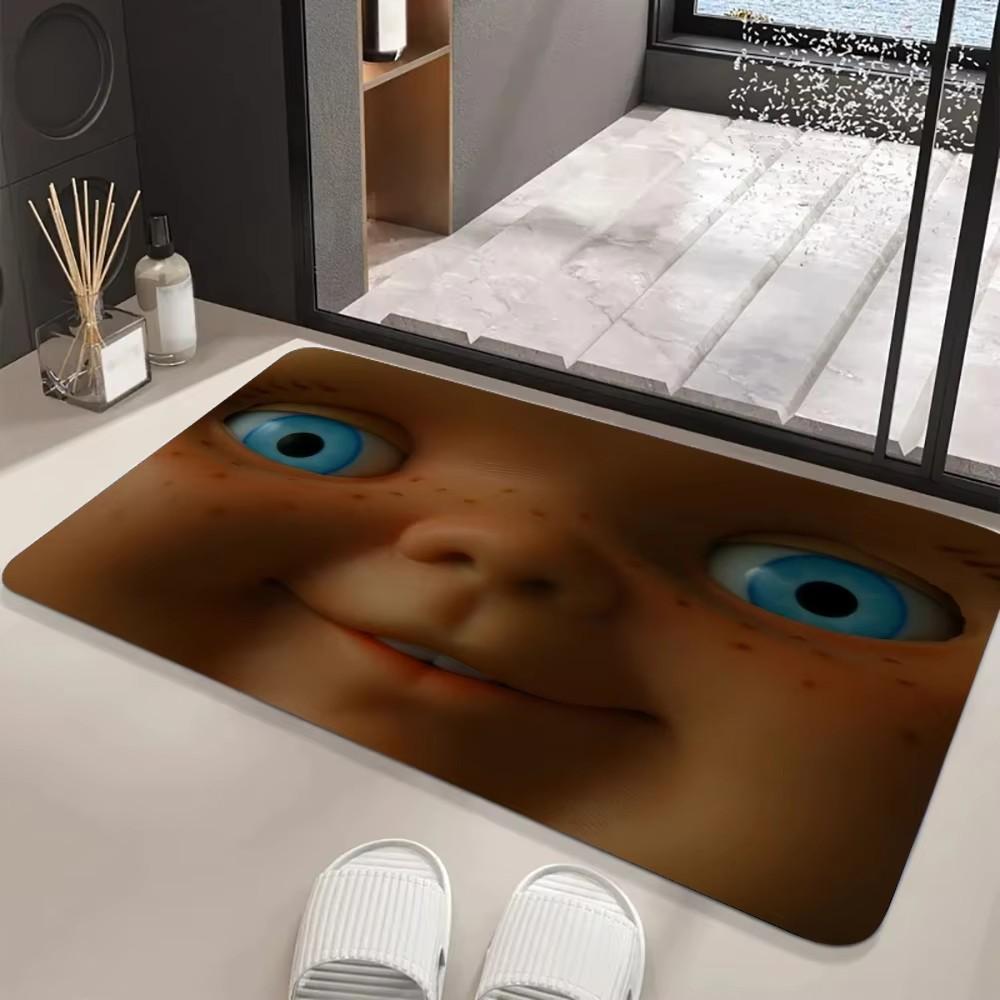 Face Horror Short Film Rug Halloween Rug Living Room Carpet Home Decor Entrance Door Mat Rug Halloween Chucky Front Floor Door